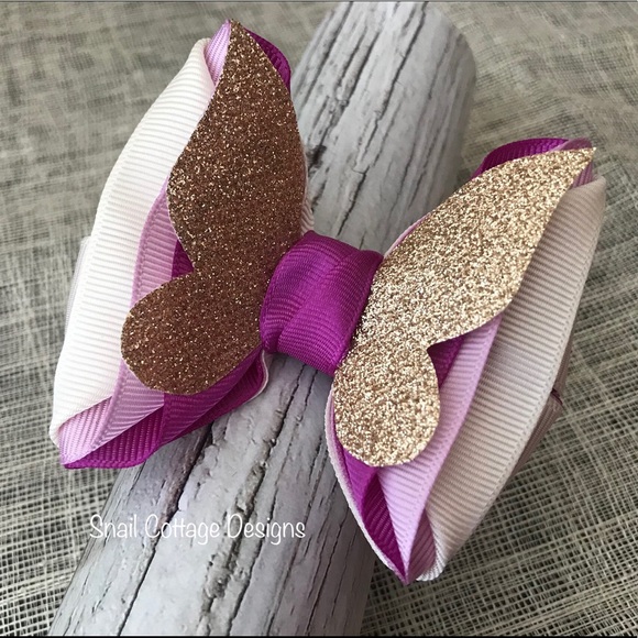 Cute dazzling butterfly hair bow elastic - Picture 1 of 2